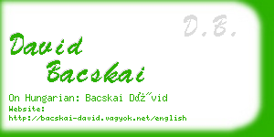 david bacskai business card